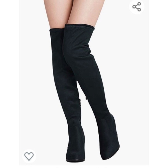 Forever Link Womens Focus-33 Vegan Leather Over The Knee Fashion Boots 6 Black F